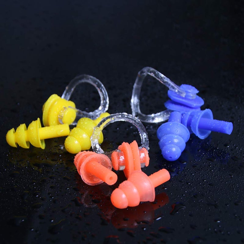 UPINS 14 Sets Silicone Nose Clips Waterproof Swimming Nose Plugs Earplugs for Adults Kids, Ear Nose Protector - Image 3